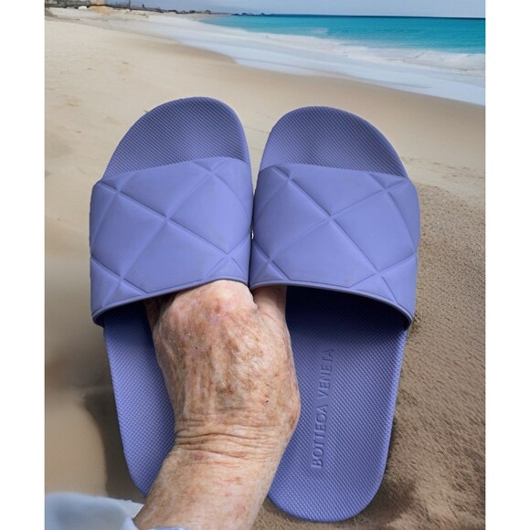 Bottega Veneta Shoes - Bottega Veneta Purple Lavender PVC Sandal Flat Slides Made in Italy Lady Size 39